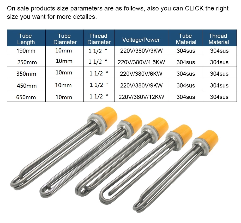 Electric Resistance Water Heater Element